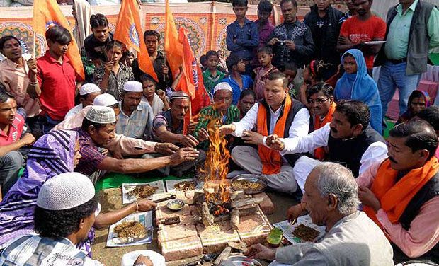 A religious conversion that happened earlier in Agra. (Photo: PTI) A religious conversion that happened earlier in Agra. (Photo: PTI)
